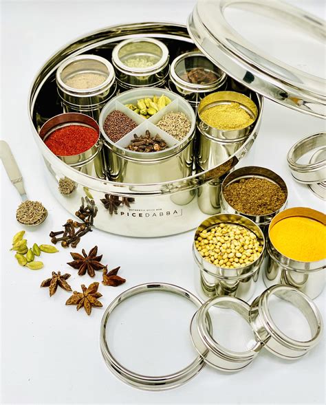 masala box steel|indian masala containers with lids.